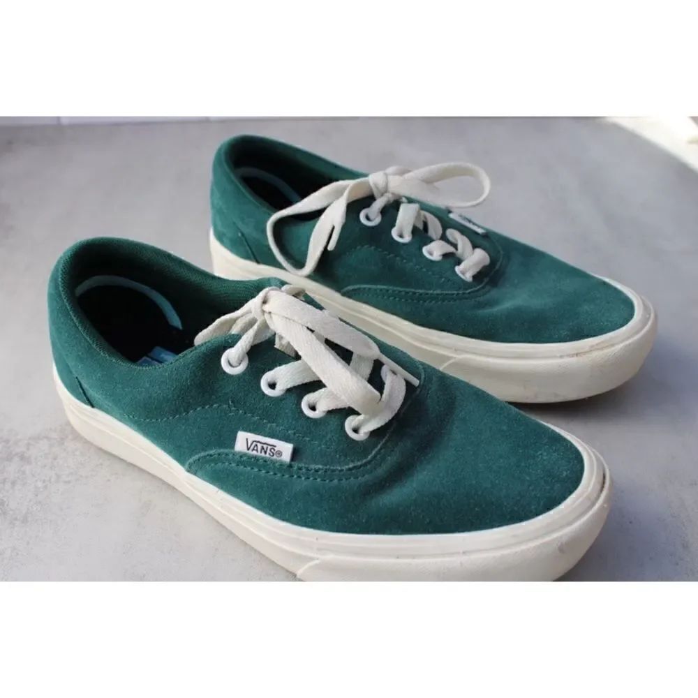 Vans Authentic classic Pig skin suede teal green low top sneakers Size 4.5